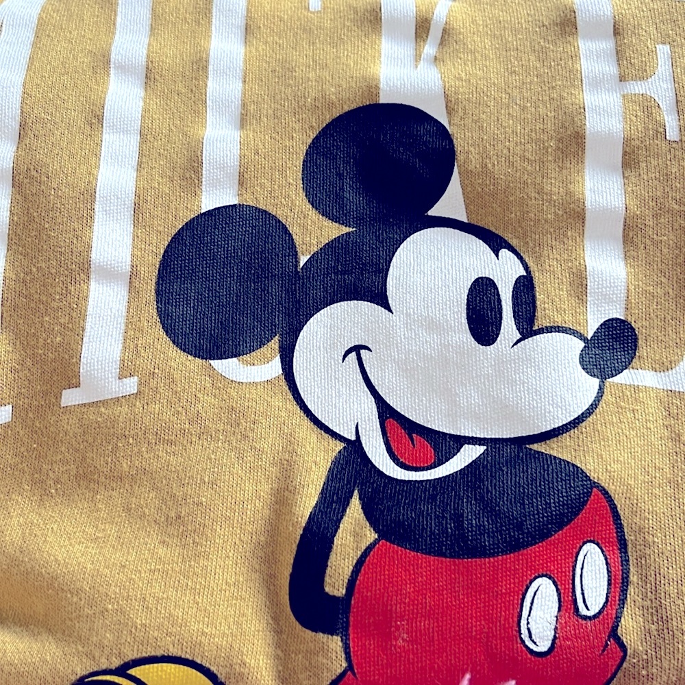 DISNEY Mickey Mouse Mustard Yellow  Crewneck Sweatshirt Size M - Picture 5 of 7